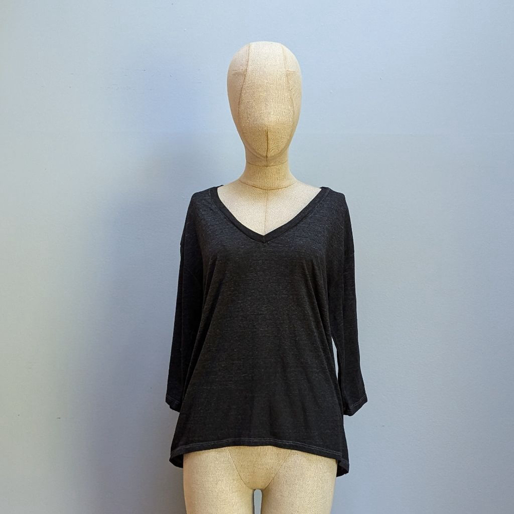 Leith Black White Long Sleeve Top - Small